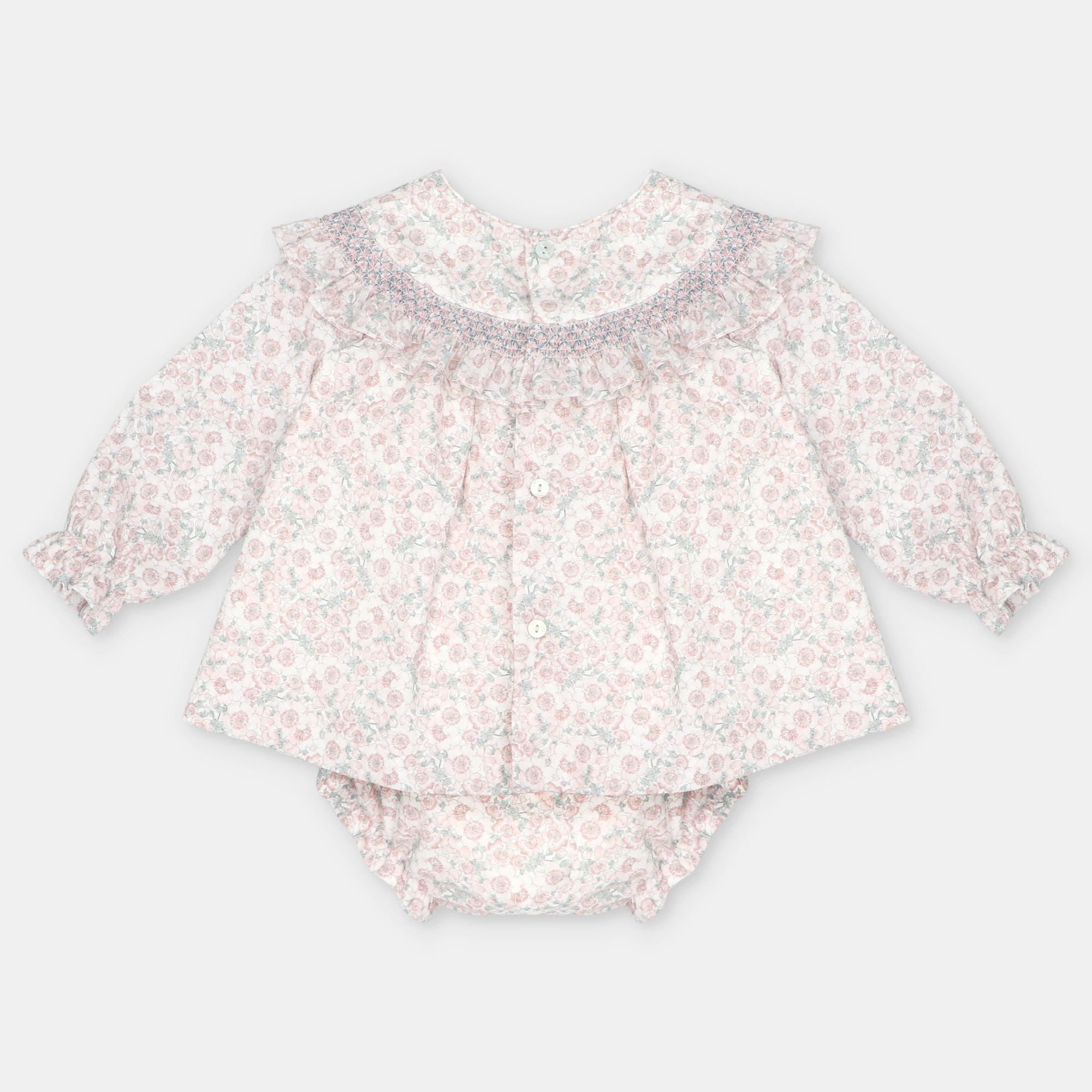 SET DRESS & NAPPY COVER PRINTED WOVEN GIRL LENA