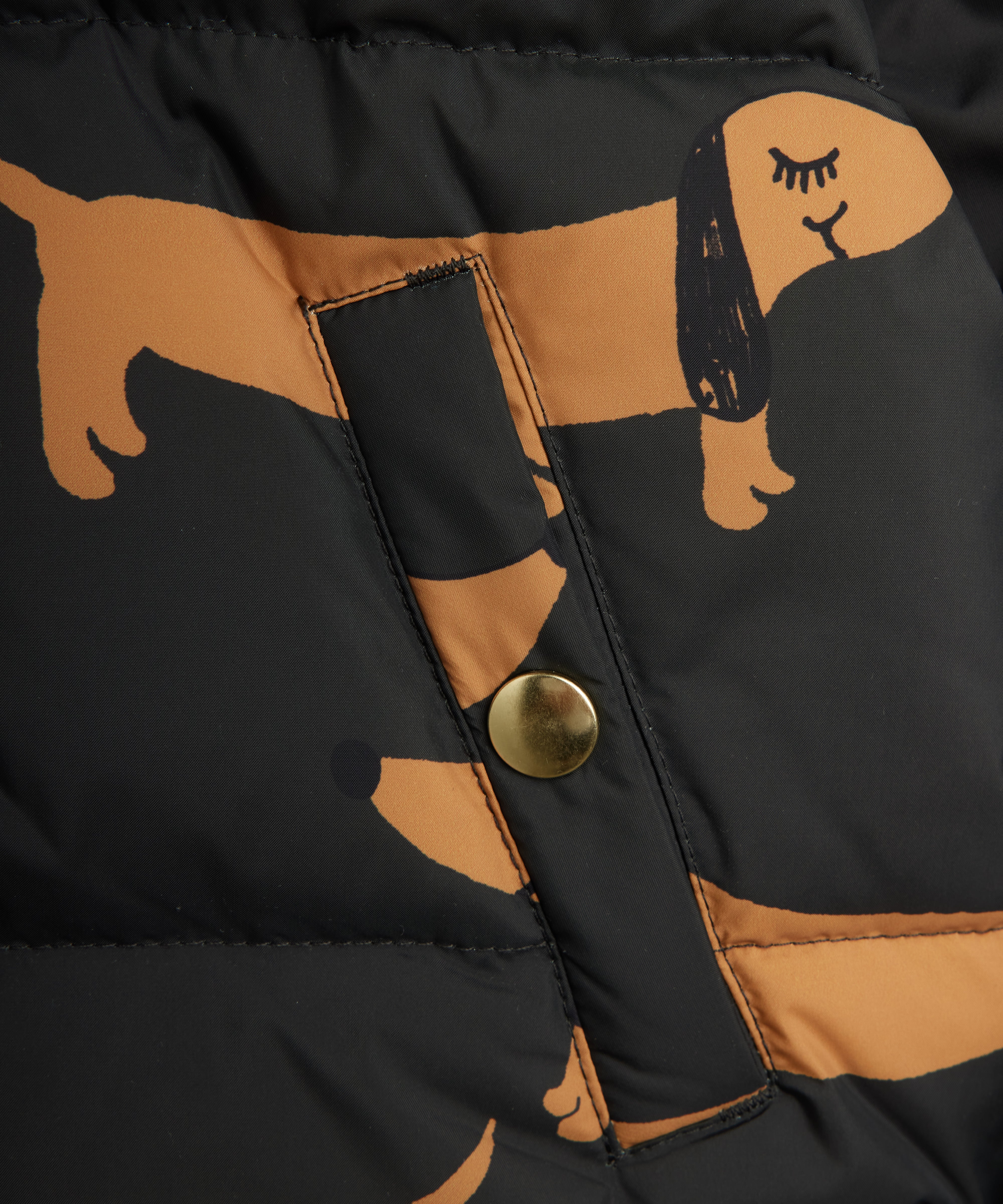 Dog aop hooded puffer - Black