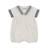 ALLIE SAILOR ROMPER GOTS - BLEU STRIPE