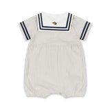 ALLIE SAILOR ROMPER GOTS - BLEU STRIPE