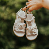 Fiyola Sandals | Dove - Off White Metallic Leather