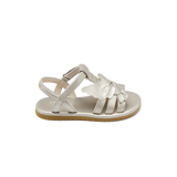Fiyola Sandals | Dove - Off White Metallic Leather