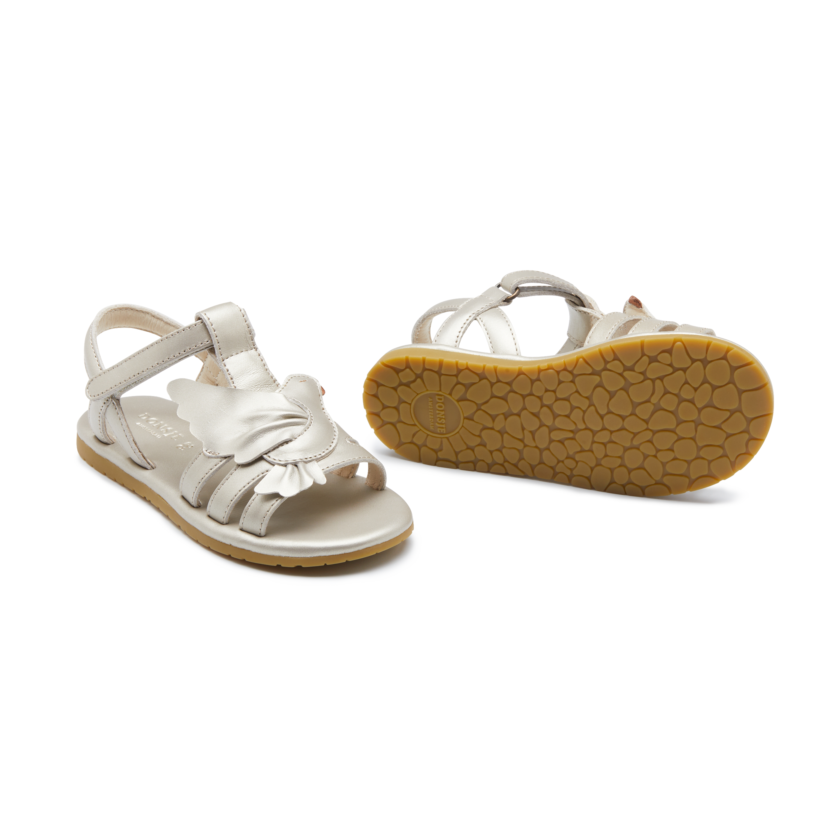 Fiyola Sandals | Dove - Off White Metallic Leather