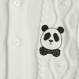 Panda texture knit baby onesie
