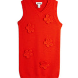 Knitted flower vest dress