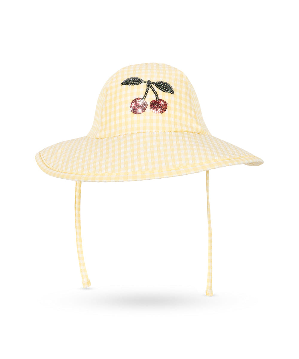ETTA SWIM HAT - BANANA ALMOND CHECK