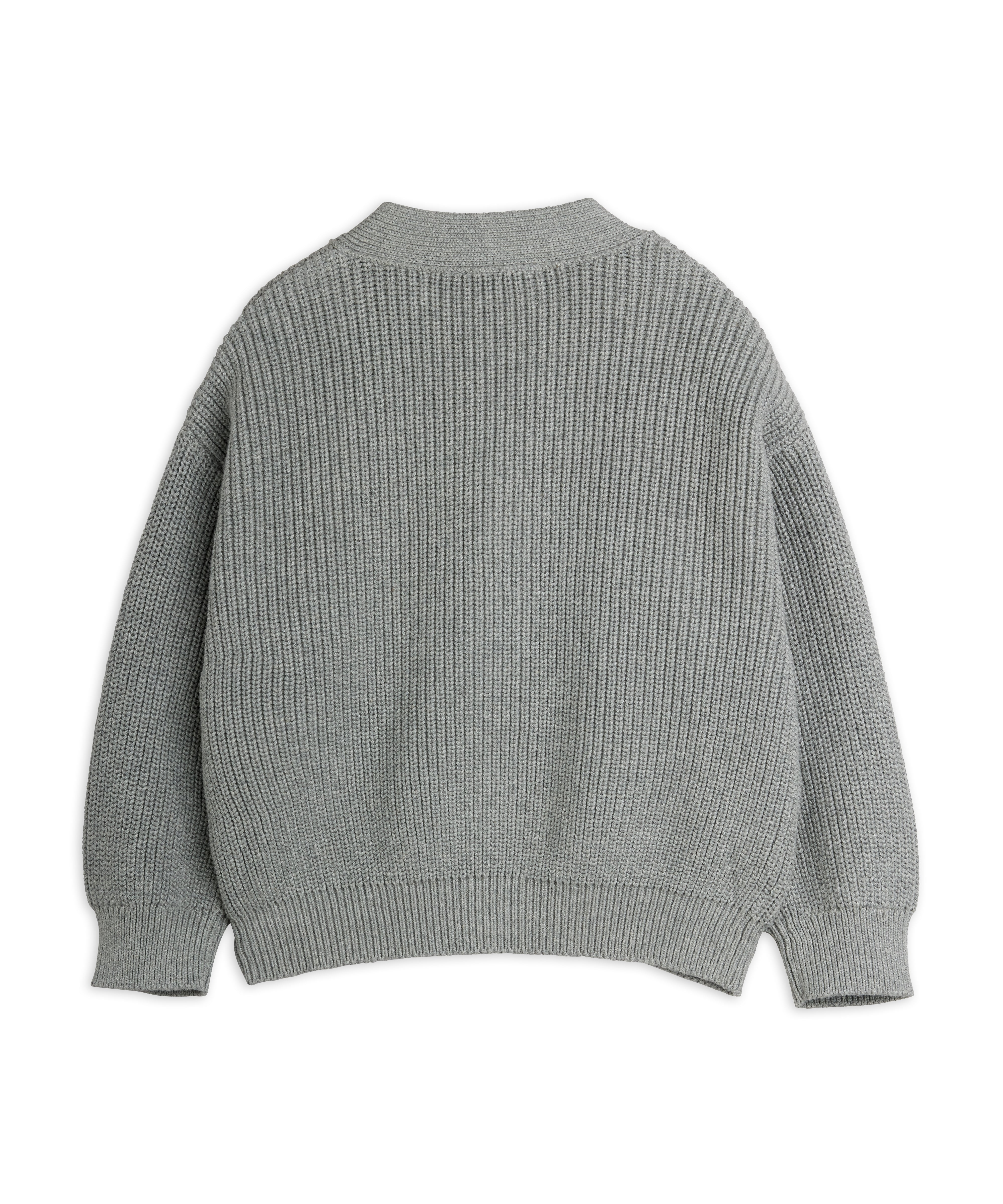 Ritzratz patch knitted cardigan - Grey Melange
