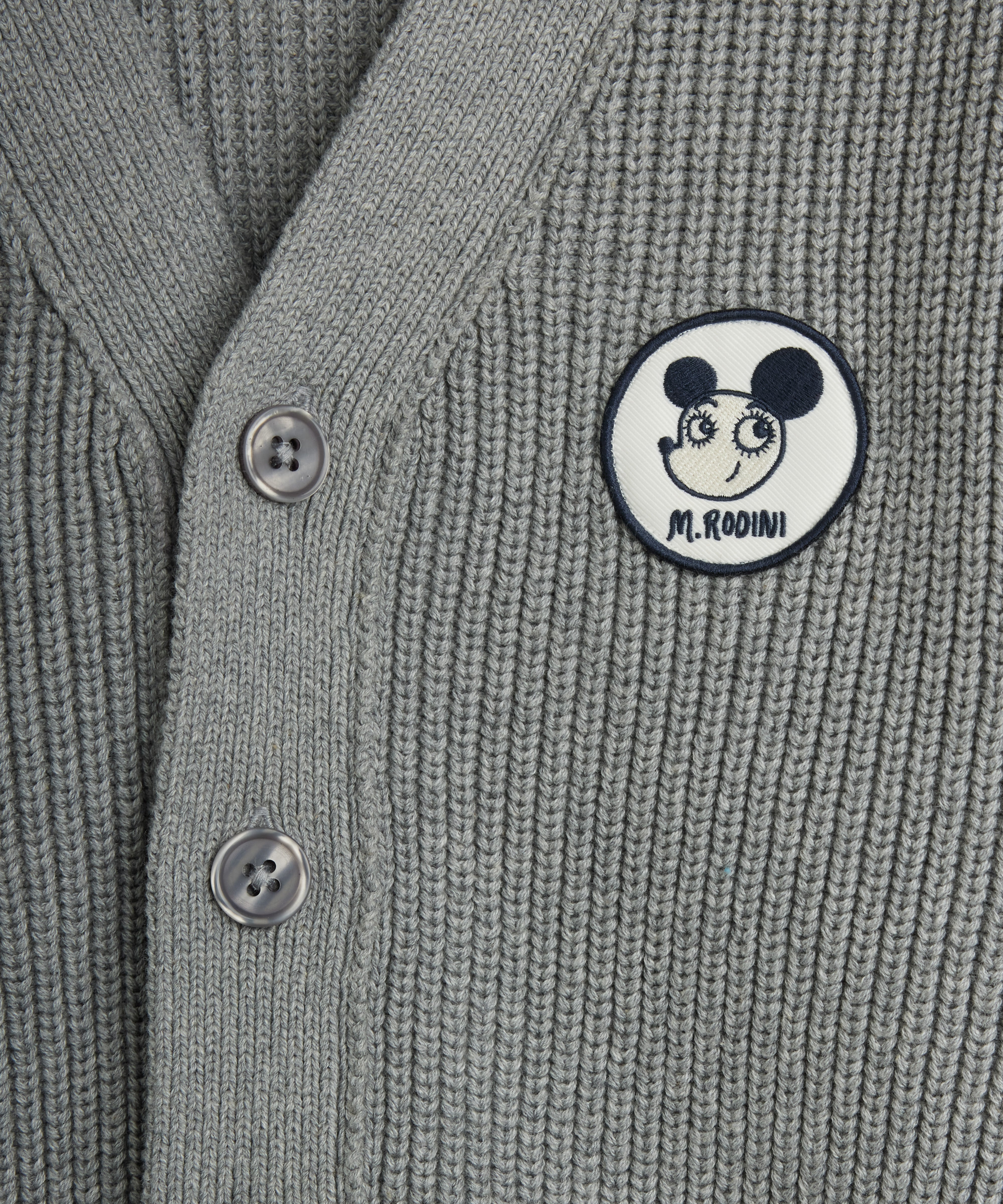 Ritzratz patch knitted cardigan - Grey Melange