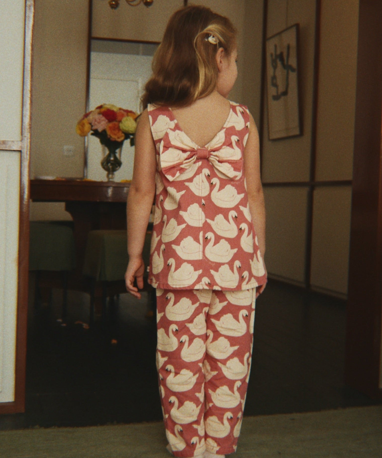 MAGOT BOW DRESS GOTS - SWAN ROSE