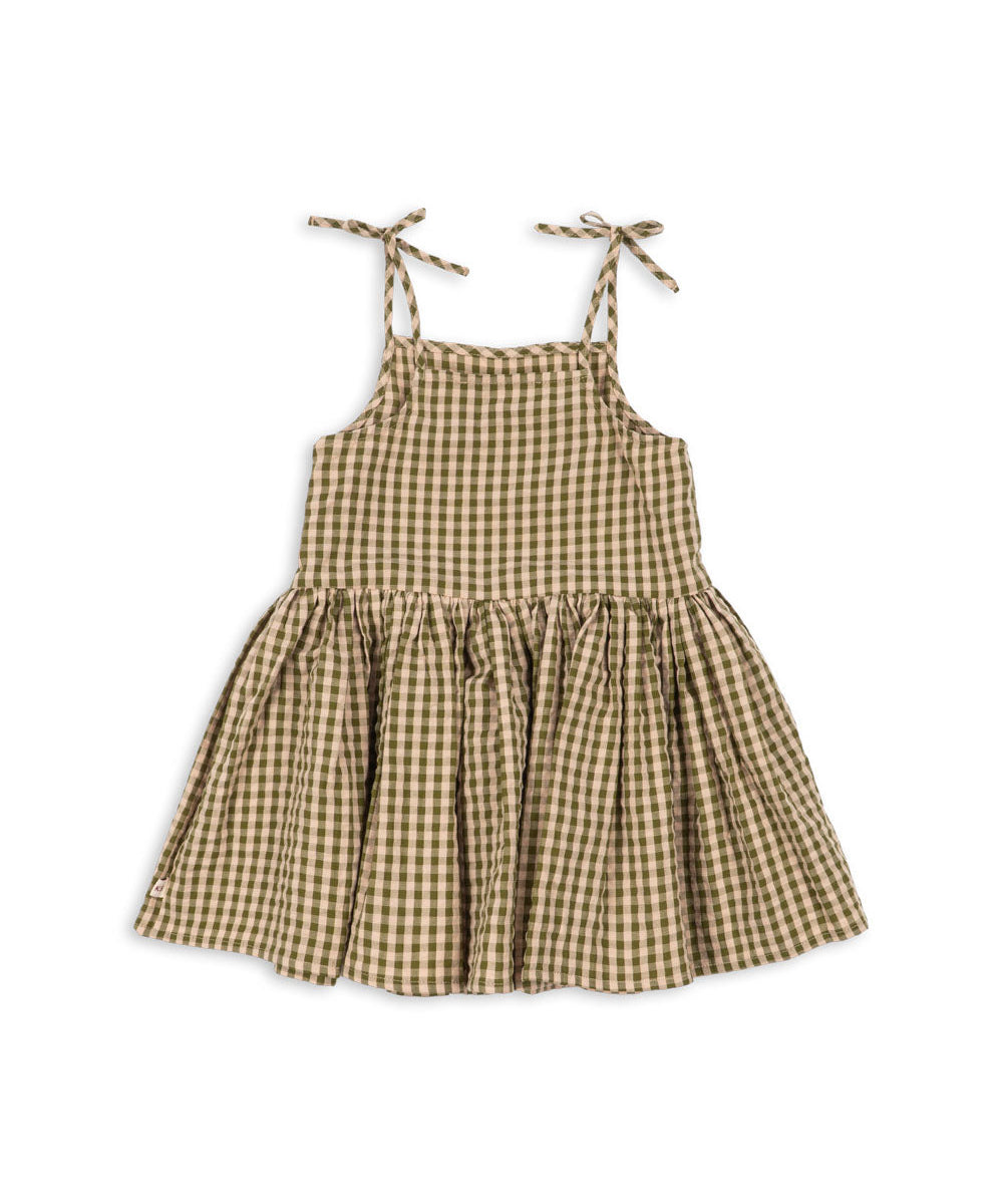 KIM ISOTTA DRESS GOTS - AVOCADO CHECK