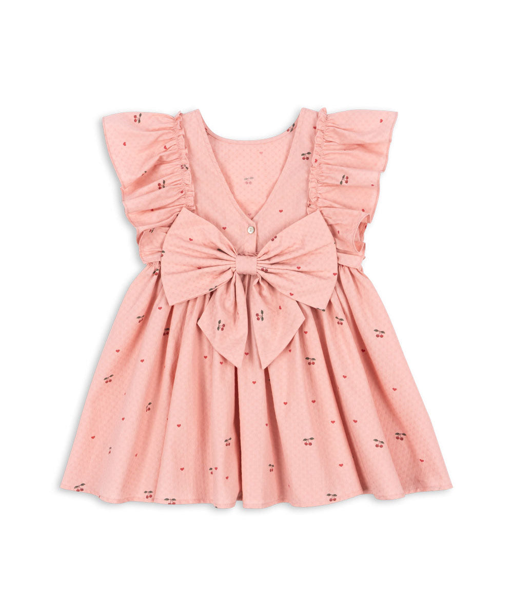 EVIA FRILL DRESS GOTS - CHERRY COEUR