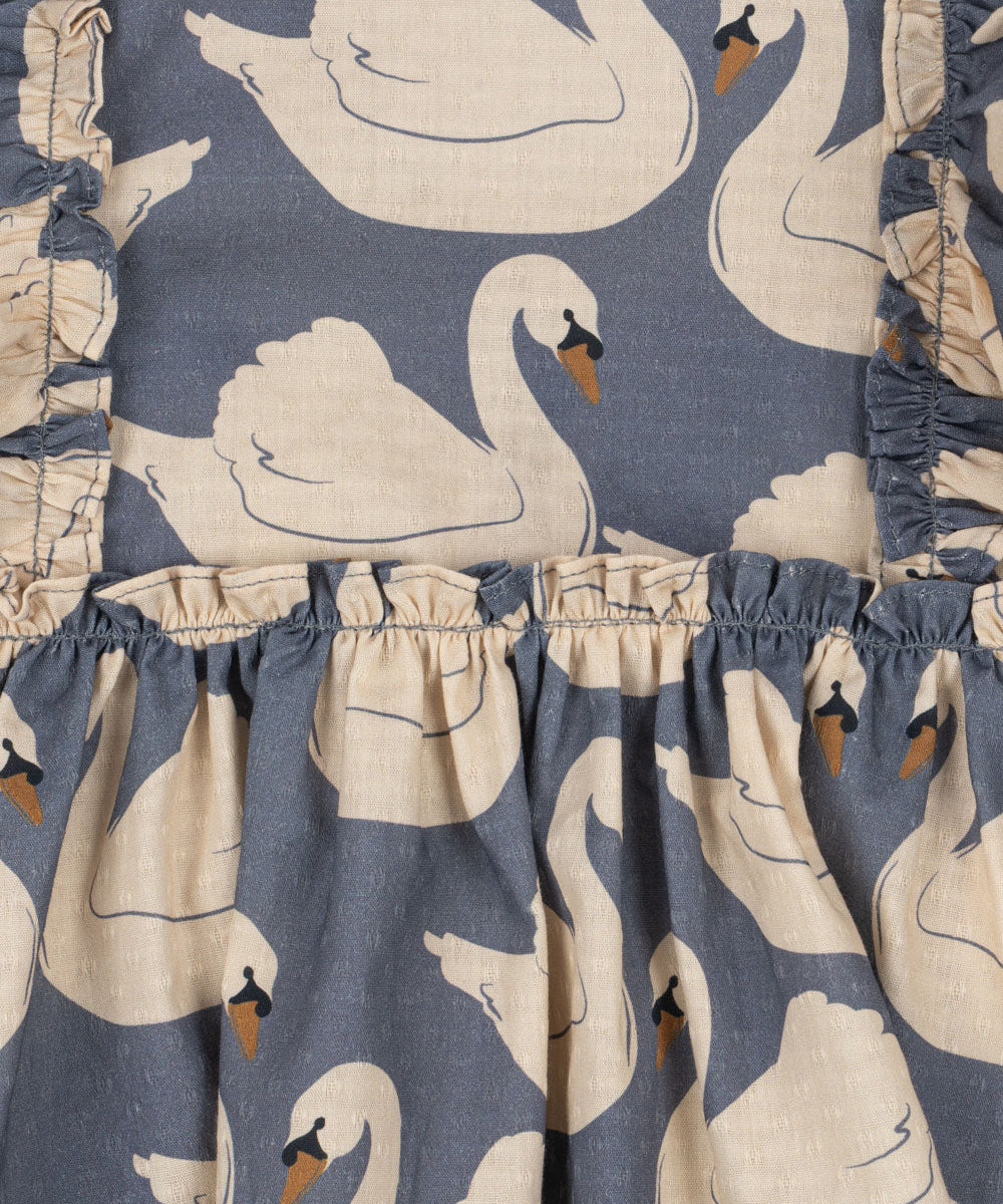 EVIA LS BOW DRESS GOTS - SWAN