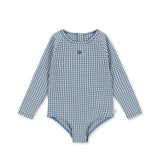 FRESIA LS SWIMSUIT GRS - HARBOR CHECK