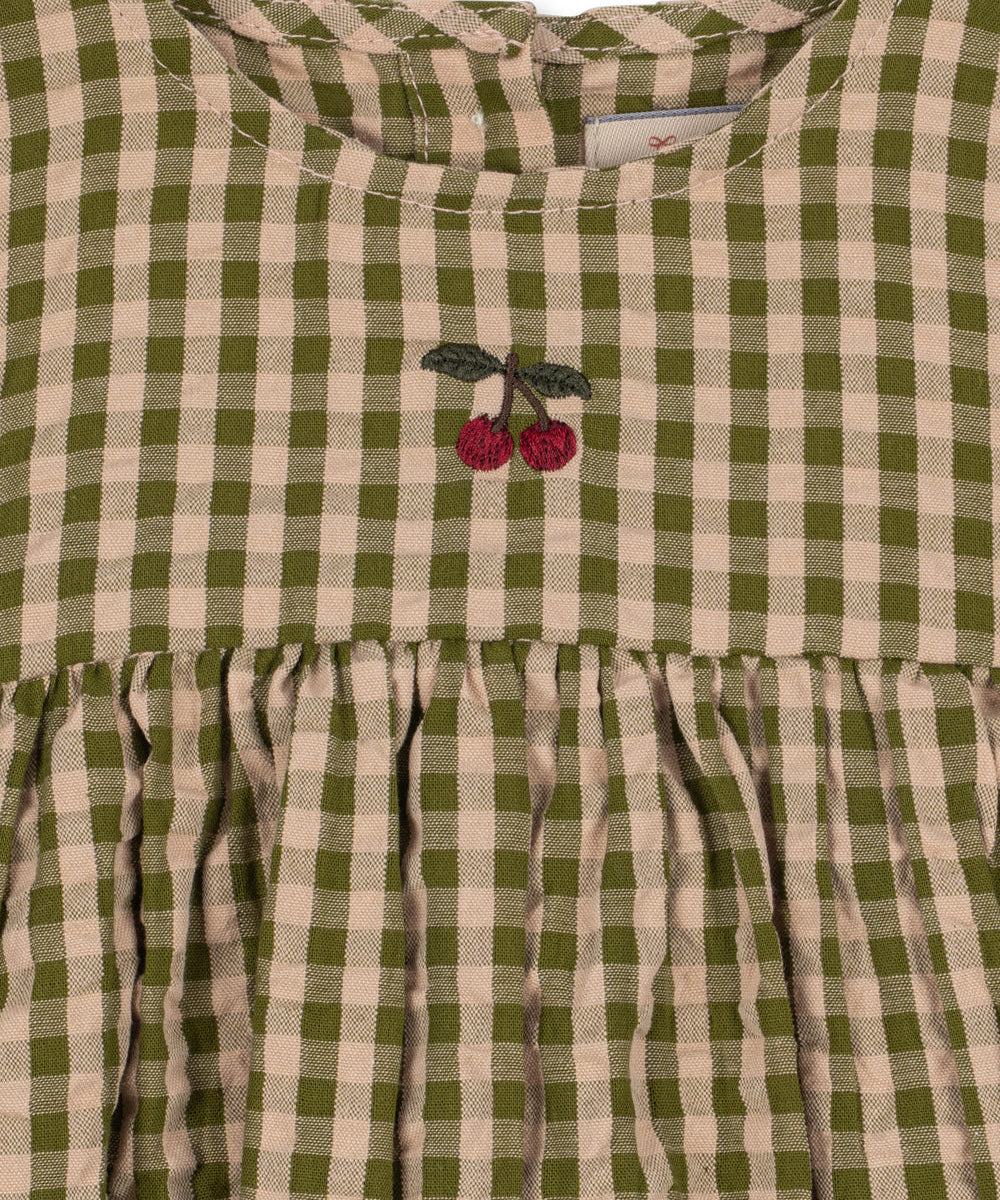 KIM ROMPER GOTS - AVOCADO CHECK