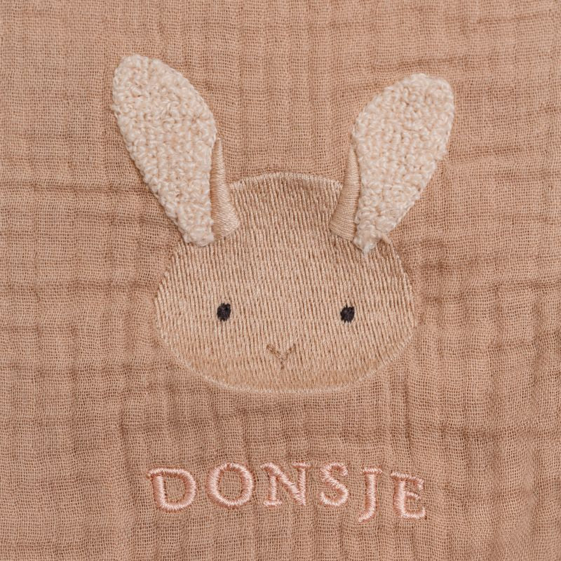 Ploekie Muslin Blanket S | Fluffy Bunny | Rose Mocha