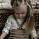 Organic Footless Cotton Tights with Braces  - Peanut Blend