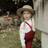 Organic Footed Cotton Tights with Braces  - Maple Leaf