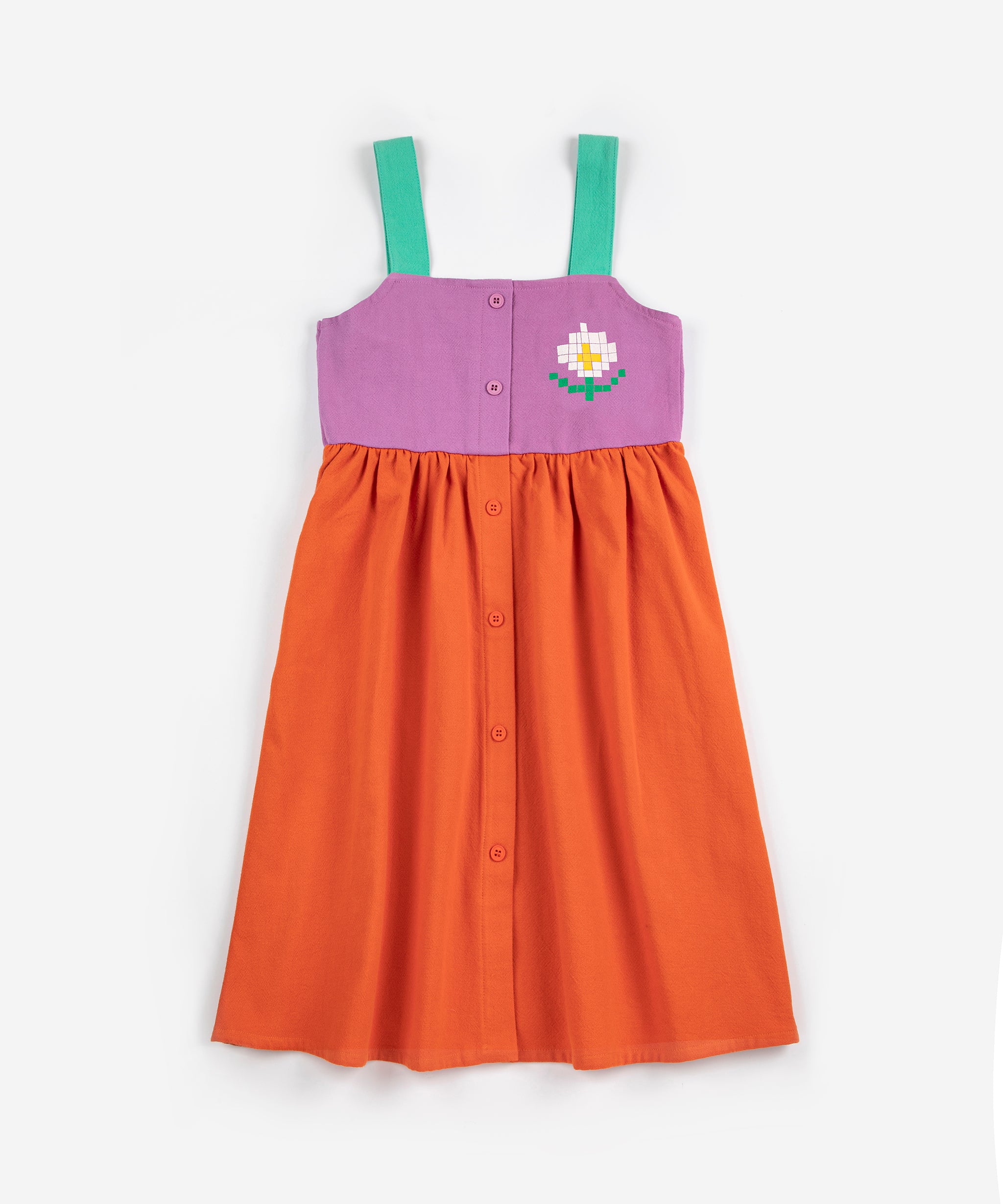 Pixel Daisy color block woven dress