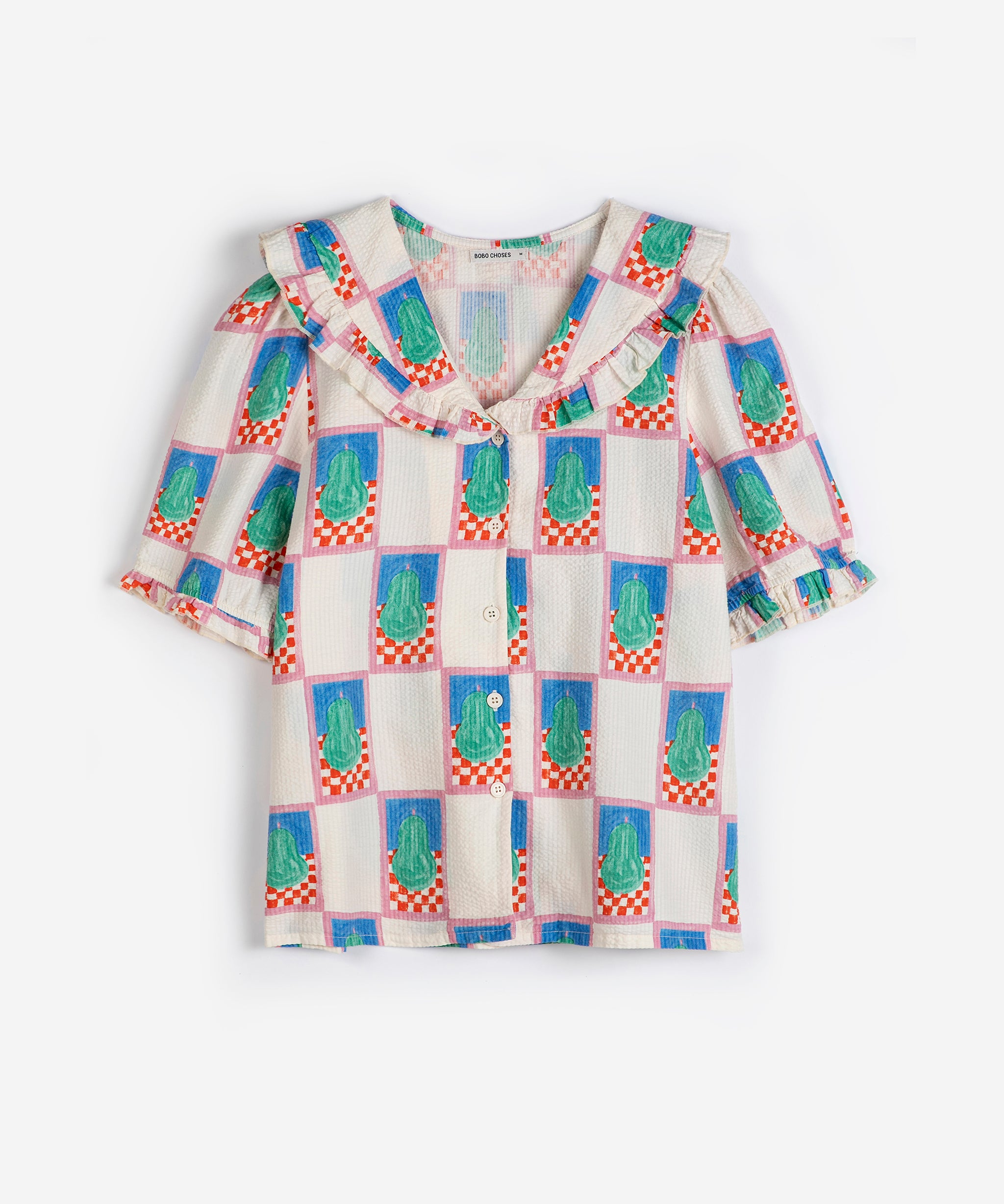 Simple pear pattern collar shirt