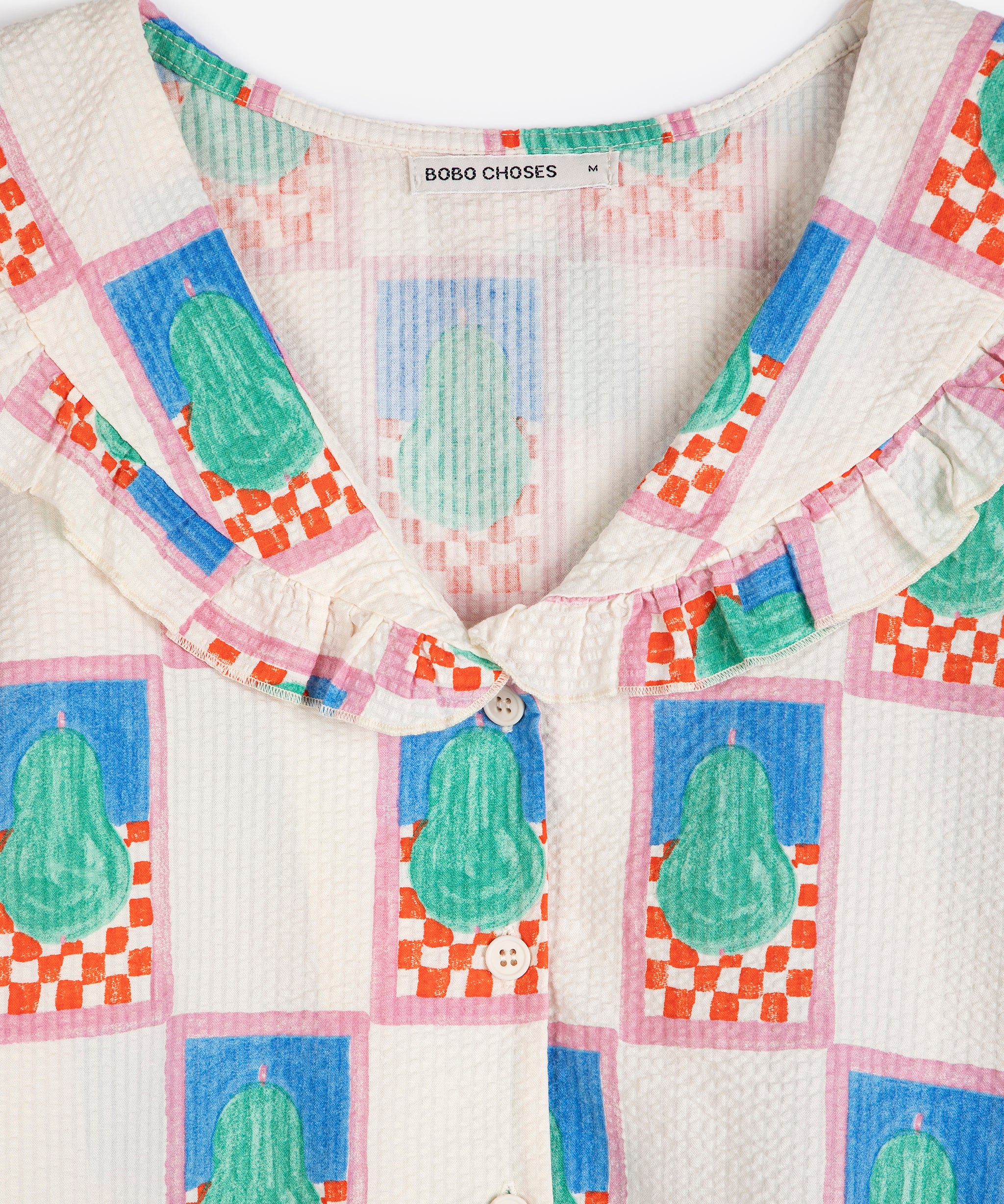 Simple pear pattern collar shirt