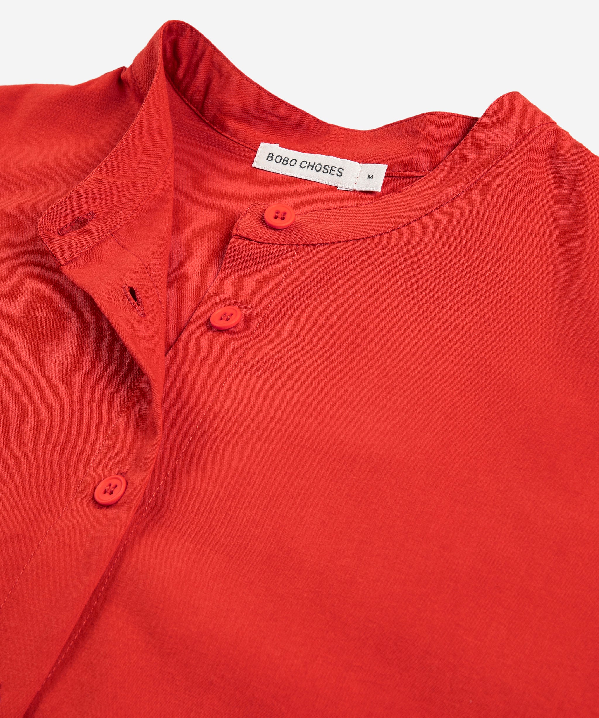 Contrast-trim puff sleeve shirt