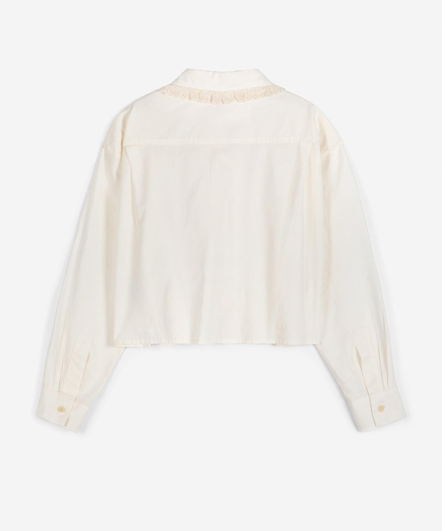 Lace ending poplin shirt