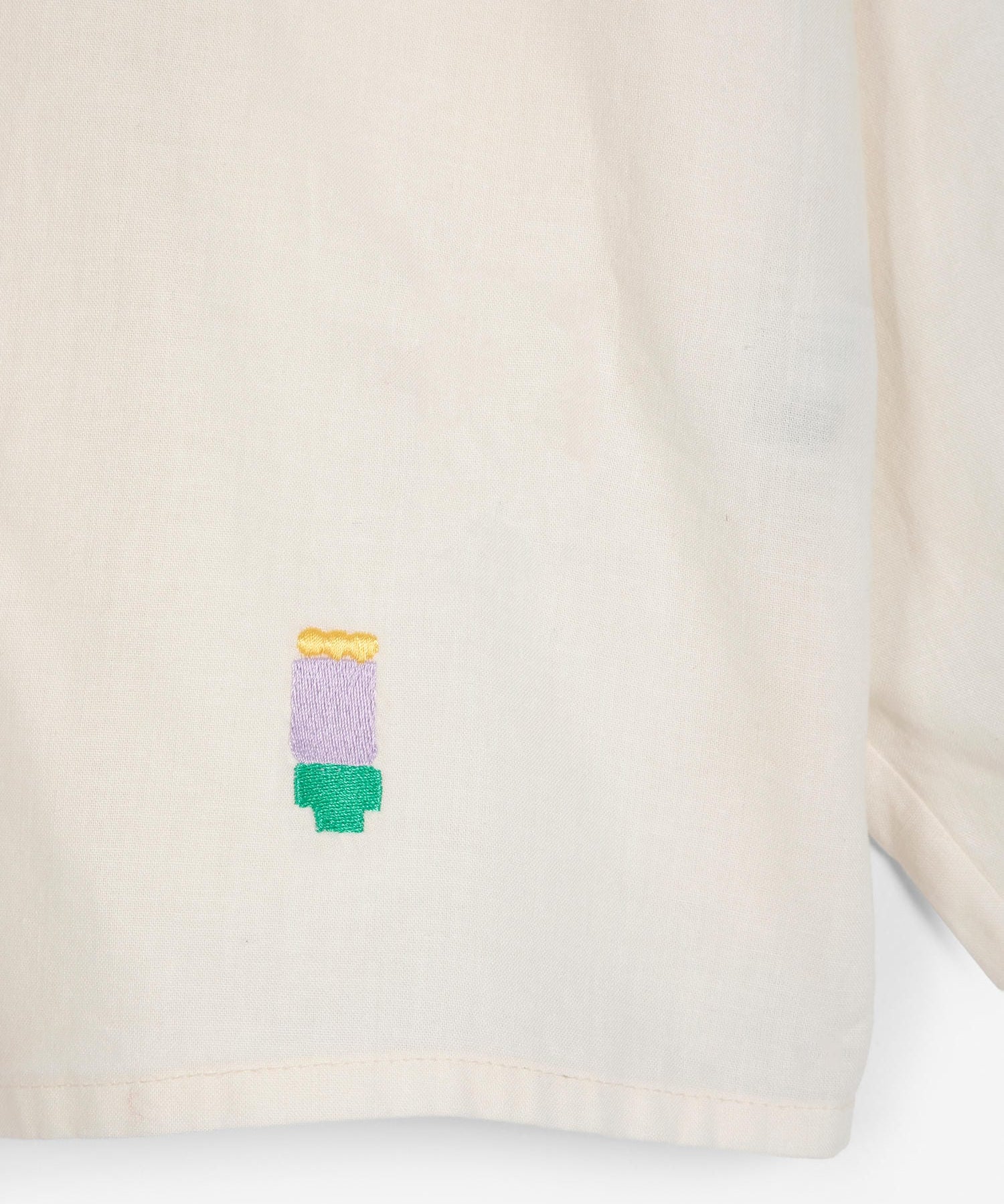 Lace ending poplin shirt