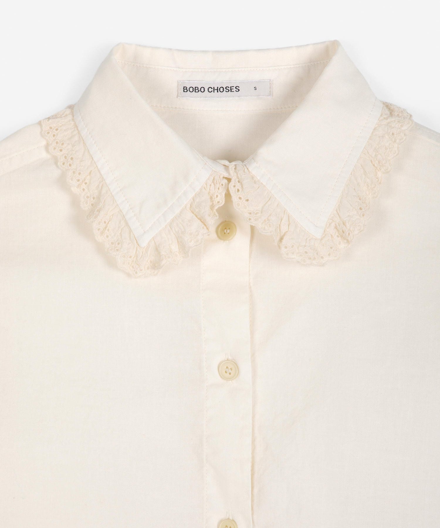 Lace ending poplin shirt