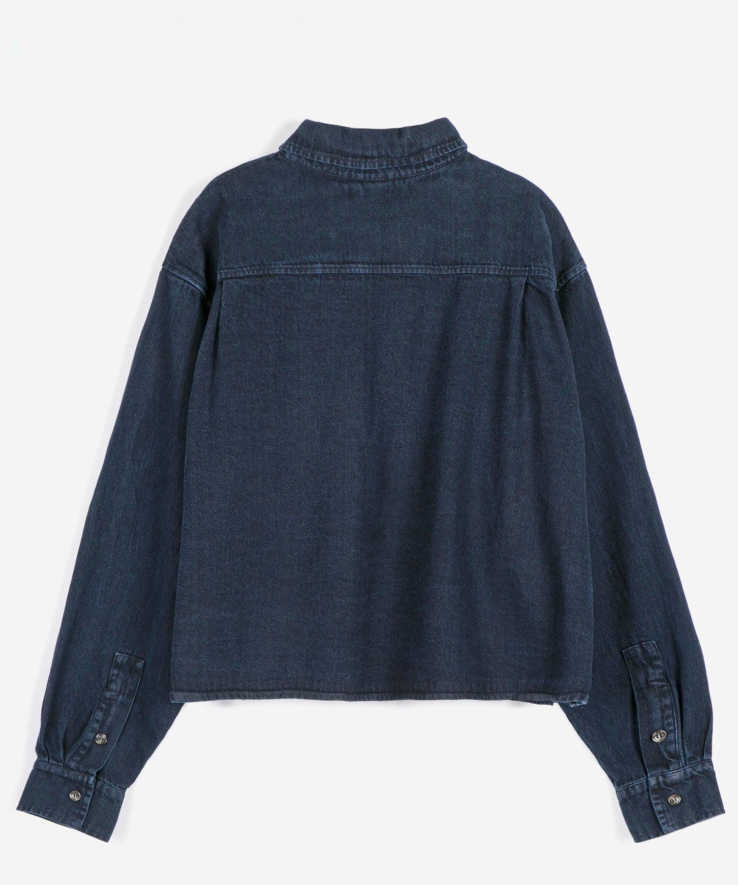 Big corduroy pockets light denim shirt