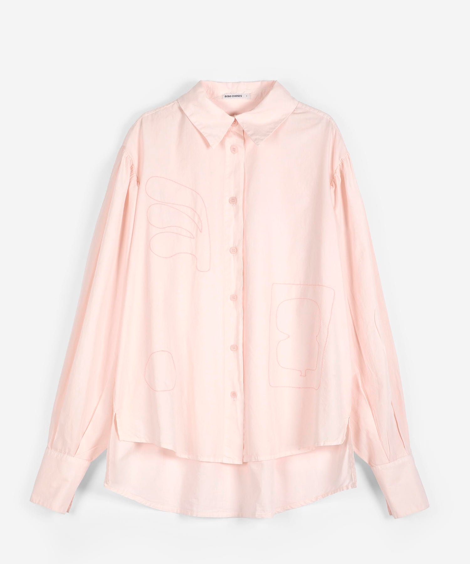 Plant Seal embroidery poplin shirt