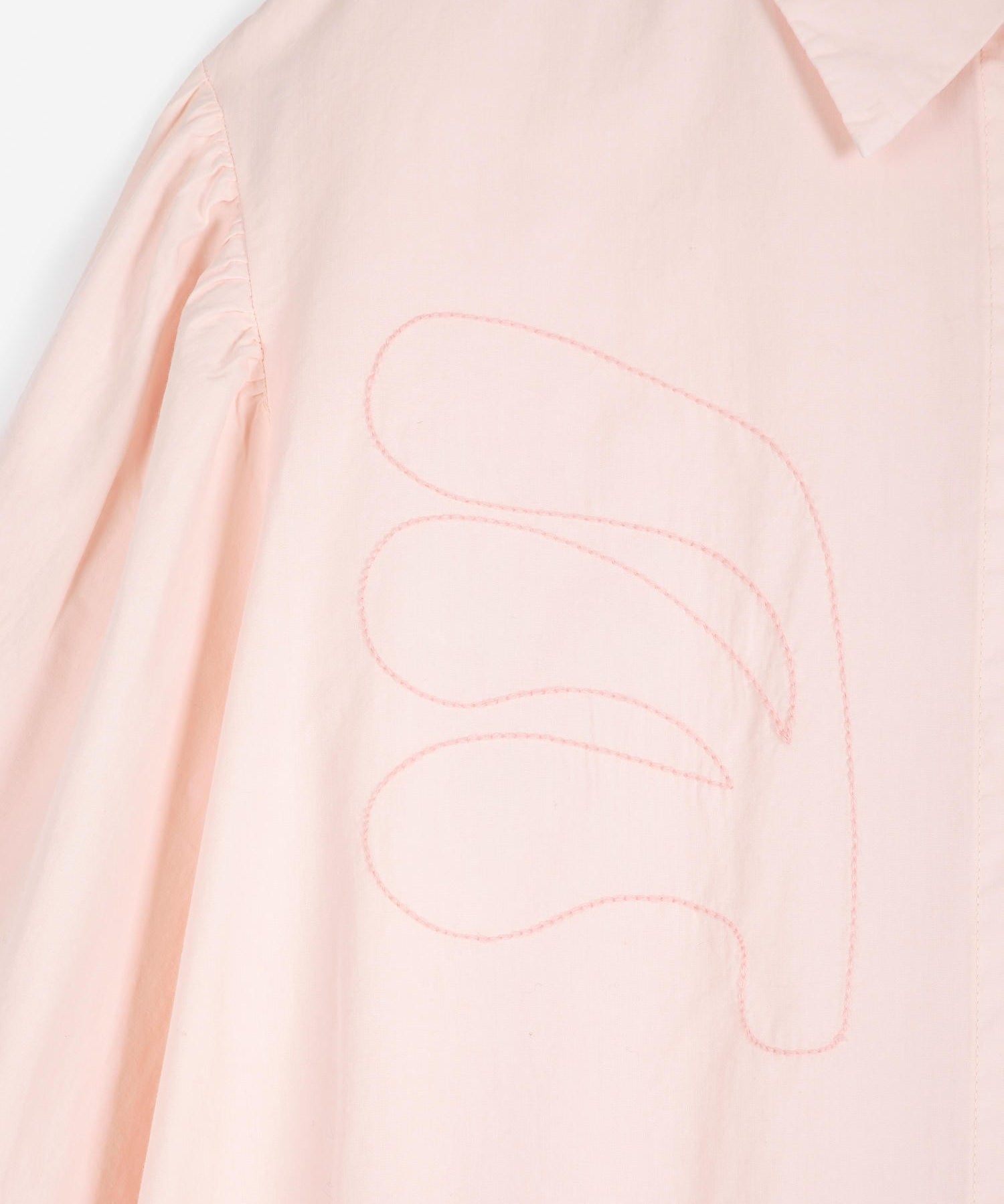 Plant Seal embroidery poplin shirt