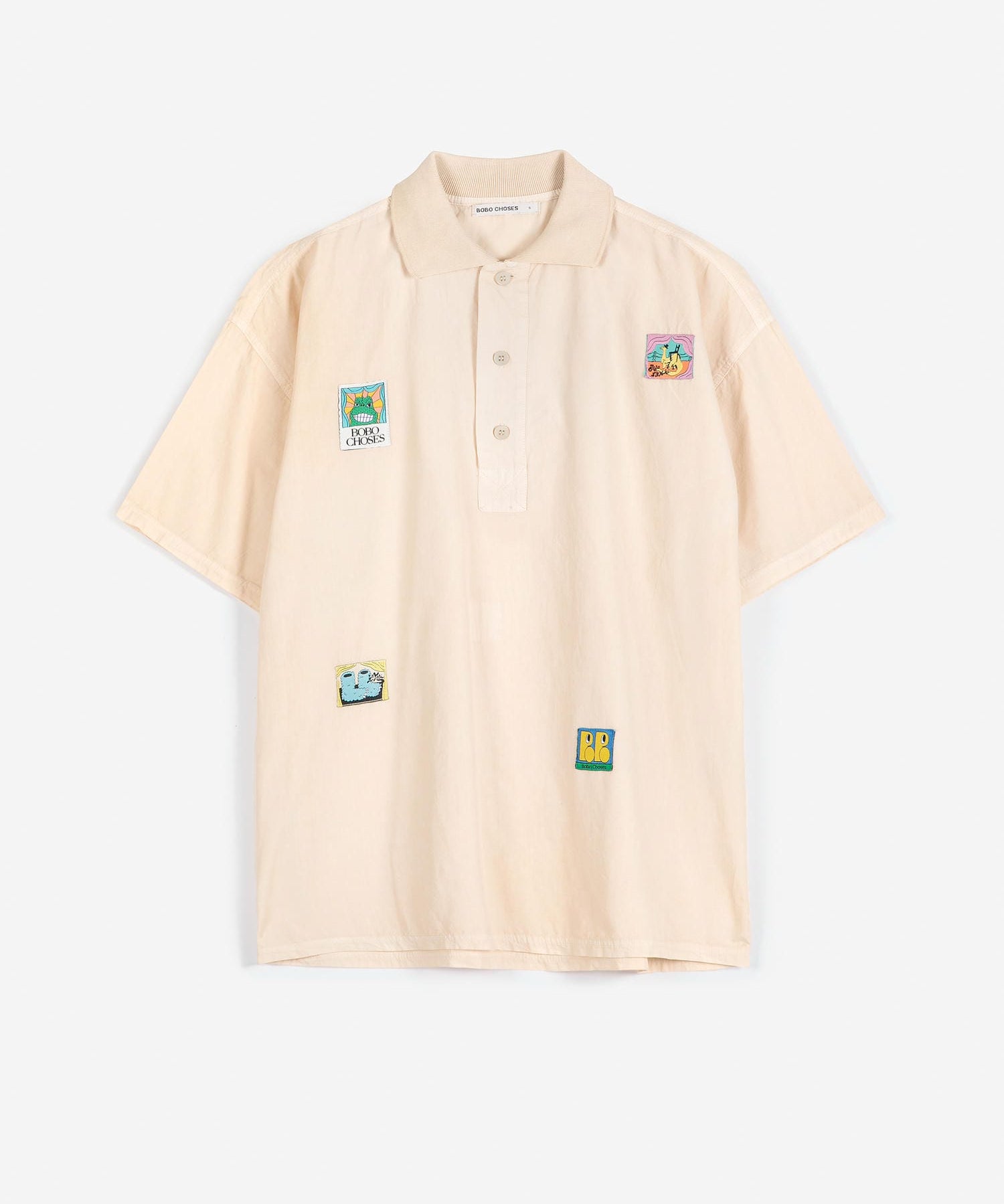 Bobo Labelled oversize poplin polo shirt