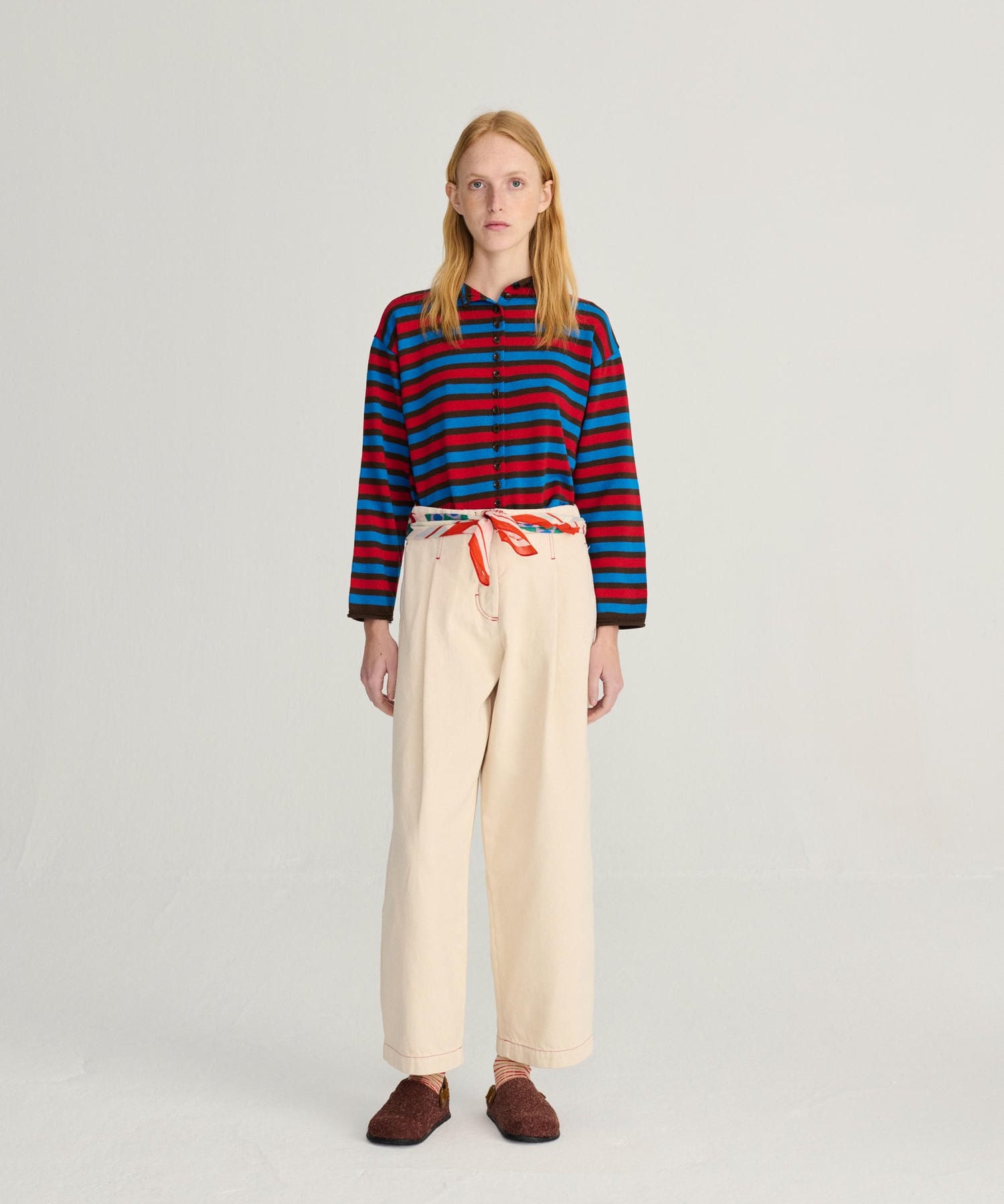 Striped cotton cardigan