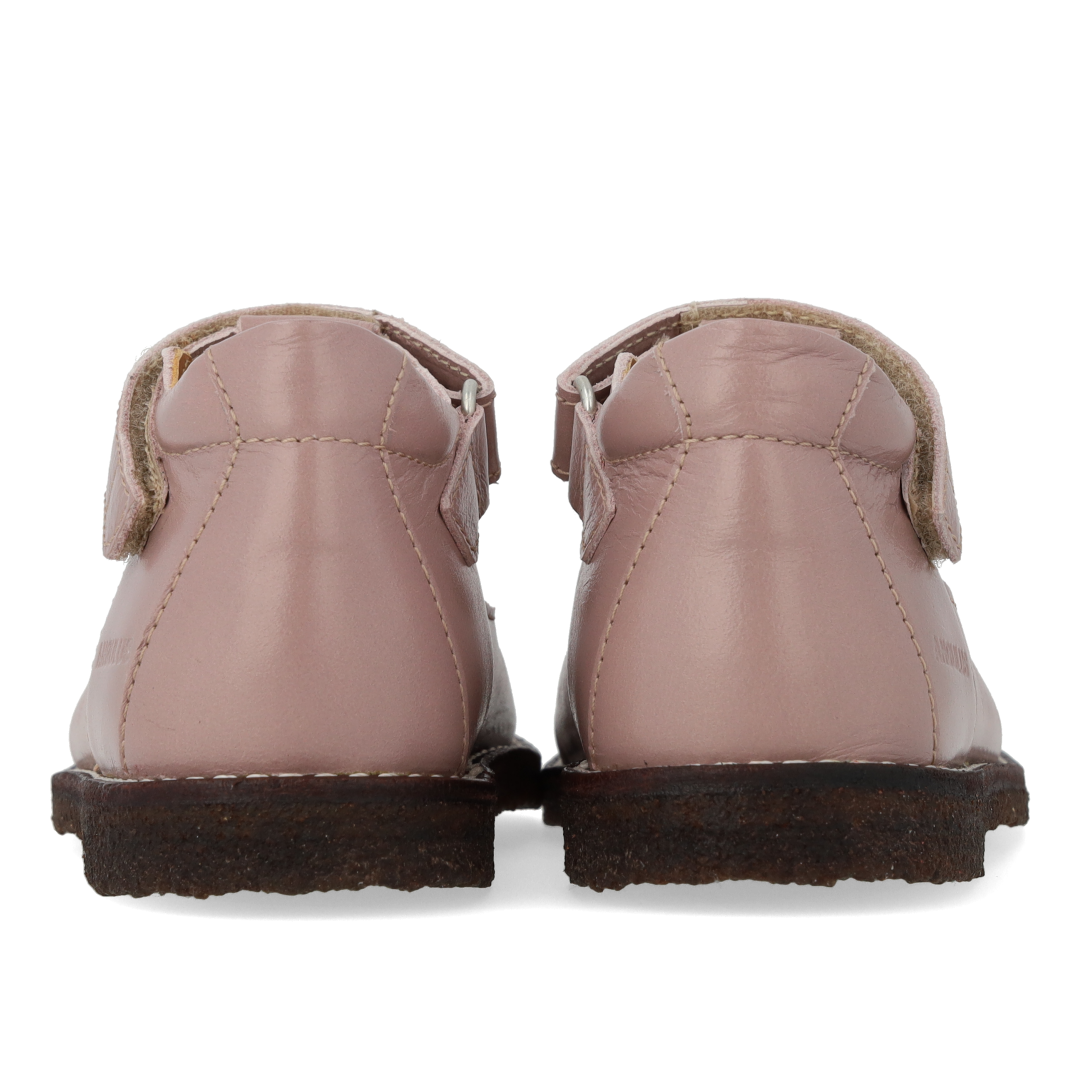 Classic Mary Janes with die-cut heart motif - Faded Rose - Leather