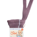 Organic Footless Cotton Tights with Braces  - Acai Smoothie