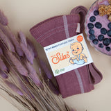 Organic Footless Cotton Tights with Braces  - Acai Smoothie