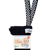 Organic Footless Cotton Tights with Braces  - Classic Black Checked