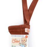 Organic Footless Cotton Tights with Braces  - Cinnamon