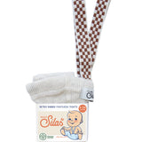 Organic Footless Cotton Tights with Braces  - Cream Blend Checked