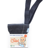Organic Footless Cotton Tights with Braces  - Dark Grey Blend