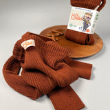 Organic Hippy Footless Cotton Tights with Braces  - Cinnamon