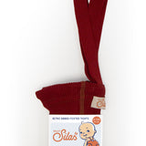 Organic Footed Cotton Tights with Braces  - Maple Leaf