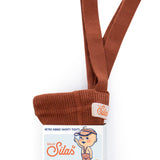 Organic Shorty Cotton Tights with Braces  - Cinnamon
