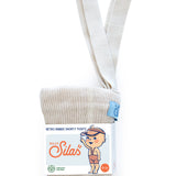 Organic Shorty Cotton Tights with Braces  - Cream Blend