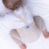Organic Footless Cotton Tights with Braces  - Cream Blend