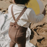 Organic Footed Cotton Tights with Braces  - Granola