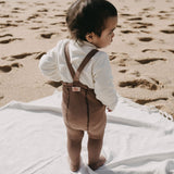 Organic Footed Cotton Tights with Braces  - Granola
