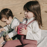 Organic Footless Cotton Tights with Braces  - Acai Smoothie