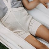 Organic Shorty Cotton Tights with Braces  - Cream Blend