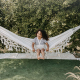 Organic Shorty Cotton Tights with Braces  - Cream Blend